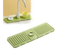 Faucet Mat for Kitchen Sink, 2024 New Kitchen Sink Splash Guard Silicone Draining Mat Fast Drying Stone Sink Tray, Protective Sink Tray Ideal for Stone Sinks in Kitchen & Bathroom (3, Green)
