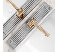 Faucet Mat for Kitchen Sink - Diatomaceous Earth Faucet Splash Guard, Fast Drying Sink Protector - Water Absorbing Stone for Bathroom Sink [Grey, 20'' x 3.9'']