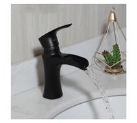 Faucet, Matte Black Deck Mounted Basin Water Faucet Chrome Tap Hot and Cold Water Carved Bathroom Faucets Mixer
