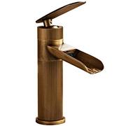 Faucet Modern Bathroom Tap 360° Rotation Tall Basin Faucet Waterfall Sink Mixer Tap Single Handle Single Hole Counter top Lavatory Brass faucets, Black + Chrome (Color : Style a)