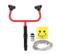 Faucet Mounted Eyewash Station, Emergency Eye Wash Sink with Dual Nozzles, Stainless Steel Dual Port Eye Flush Unit for Lab Factory Office, 1/2 Inch Thread Connection