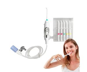 Faucet Mounted Tooth Cleaner - Non Electric Irrigation System, Six Nozzle Oral-Hygiene Set, Precision Water Pressure Control Design, and Debris Removal Tool | Teeth Care Use, Gum Stimulation