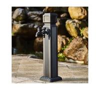 Faucet Outdoor Aluminum Garden Water Column Floor Mounted Water Tap with Double Outlet Faucet Decorative Water Feature Fountain Water Dispenser Hydrant Column(65x16.5cm)