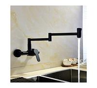 Faucet Pot Filler Brass Hot and Cold Water Kitchen Chrome Commercial Sink Taps Folding Stretchable Double Joint Swing Arms Two Handles Wall Mount Faucets water-tap