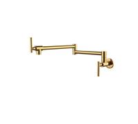 Faucet, Pot Filler Tap Wall Mounted Kitchen Sink Faucet, Rose Gold/Gun Gray Single Cold Taps, Mixer 360 Rotate Folding Spout Spigot Brass(61211pg-1)