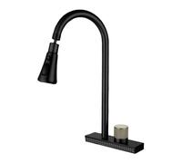 Faucet, Sink Kitchen Faucet, Hot Water Cold Water Mixer, Washbasin Multi Spout, Swivel Flying Rain Faucet, Black, Gray.