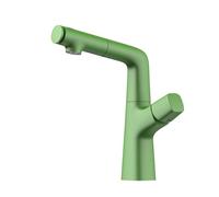 Faucet Sink Kitchen Rotatable Bathroom With Pull-Down Sprayer Modern Single Handle Mixer Brass Tap Stylish Green Finish For Conrary Bathrooms
