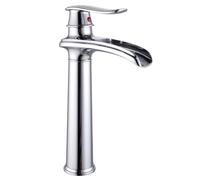 Faucet Sink Kitchen Waterfall Bathroom Single Handle Single Hole Bathroom Vanity Polished Tall