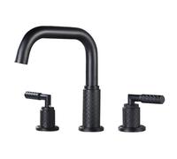 Faucet Sink Kitchen Widespread Bathroom Dual Handle 3 Hole Lavatory Bathroom Black B Style