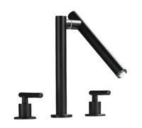 Faucet Sink Kitchen Widespread Bathroom Handle Bathroom Swivel Spout Lavatory Black