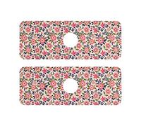 Faucet Splash Guard for Kitchen Sink Sink Faucet Mat Diatomite Faucet Absorbent Mat Vintage Floral Sink Drying Mat Around Faucet