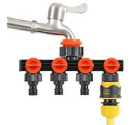 Faucet Splitter | Leak-Proof Garden Hose Splitter | 4 Way Valve Connector Drip Irrigation System for Outdoor Home Family Grounds Car Washing