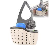 Faucet Sponge Holder, Plastic Hanging Sponge Holder for Kitchen Sink, Ajustable Kitchen Sink Caddy, Faucet Caddy Basket for Sponge Drying