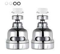 Faucet Sprayer Attachment, 360 Degree Rotating Faucet Aerator Accessories, 3 Mode Adjustable Kitchen Sink Tap Head Water Saving Extend Nozzle Chrome Plated,(Pack of 2)