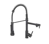 Faucet, Spring Pull Down Kitchen Sink Faucet, 360 Degree Rotation Stream Sprayer Nozzle Kitchen Sink, Hot Cold Taps Hot & Cold Water Mixer(Nero-1)