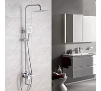 Faucet Square Copper Concealed Set Stainless Steel Top Spray Belt Under The Water Head Fixed Showerheads