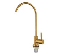 Faucet Stainless Steel Brushed Gold Swan Neck Filter Kitchen Sink Drinking Water Tap