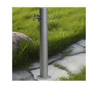 Faucet Stainless Steel Cylindrical Garden Water Column Outdoor Antifreeze Water Dispenser Hydrant with Double Outlet Faucet & Hook for Patio Column(86x20.5cm)