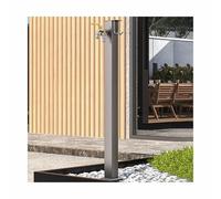 Faucet Stainless Steel Garden Water Column Square Freestanding Hose Stand with 2 in 1 Double Brass Faucet Antifreeze Yard Hydrant Compatible with Patio Column(80x6cm)
