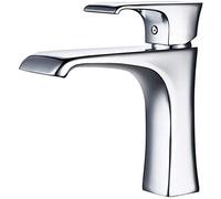 Faucet Tall Waterfall Bathroom Sink Faucet, Waterfall Sink Mixer Tap Single Handle Single Hole Counter top Lavatory faucets Chrome Brass Mixer Faucet, Deck Mount,A (Color : A)