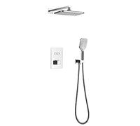 Faucet/Tap,Thermostatic Shower System Wall Mounted Shower Faucet Set with Shower Head Single Handle Shower Set Bathroom with Hand Shower,Black,A,Black A