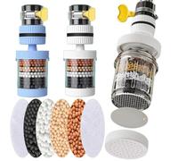 Faucet Tap Water Filter Activated Carbon Clean Purifier Cartridge Water Tap Kitchen Remove Fluorinated Chlorine Heavy Metal Activated Carbon Water Filter (White/Blue)