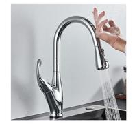 Faucet, Touch Black Pull Out Kitchen Sink Faucet Sensor 360 Rotation Two Outlet Water Modes Single Handle Cold Hot Mixer Tap