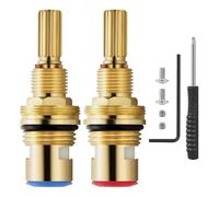 Faucet Valves Replacement Hot and Cold Water Spools Brass Ceramic Disc Cartridges for Washroom Basins Tap Enduring Hot and Cold Water Spools