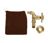 Faucet Vintage Solid Brass Tap Single Handle Faucet Rotatable Spout Vessel for Washing Machine Wall Mounted Water(9.5cm)
