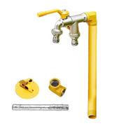 Faucet Water Column,304 Stainless Steel Vertical Garden Water Column - Durable 60cm/24in Antifreeze Double Outlet Faucet for Outdoor Irrigation & Plant Watering Solution (Yellow)