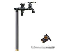 Faucet Water Column,Vertical Garden Water Column - Premium Full Copper Floor-Mounted Water Feature with Double Outlet Faucet & Antifreeze Cotton (Black, 60cm/24in) for Outdoor Gardening