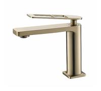 Faucet Water Drop Basin Faucet wash Basin undermount Basin hot and Cold Openwork Handle Gray Faucet American, Brushed Gold