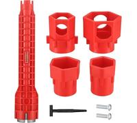 Faucet Wrench 14-in-1, Sink Wrench Plumbing Tools, Basin Wrench, Faucet Sink Drain Installer Tools, Multifunctional Plumbing Wrench Tool for Basin/Sink/Bathroom/Kitchen/Plumbing/Toilet Bowl Wrench