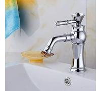 Faucets,Basin Mixer Tap Bathroom Sink Basin Faucets Brass Water Tap, Cold and Hot Gold Finish Washbasin Mixer Deck Mount Single Hole for Bathroom Kitchen(L-Gold)