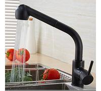 Faucets, Basin Sink Faucet Pull Out Spray 360 Degree Swivel Kitchen Faucets Brass/Chrome Round Head Kitchen Pull Out Faucet Button F2 Exit Modes Cold Hot Water Sink Mixer Tap-Chrome/Black/a LWX