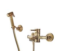 Faucets,Bathtub Faucet Antique Copper Bathtub Simple Shower Faucet Hot and Cold Take a Shower Bathroom Mixing VAE Bamboo Festival Triple Suit Bathing Tap,C,B