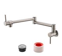 Faucets Brass Folding Faucet,Wall Mount Kitchen Faucet Two Handles Cold Water Tap Nickel