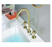 Faucets, Brushd Bathroom Basin Faucet 8 inch Widespread Lavatory Mixer Tap Brass Three Hole Sink Tap Brass Sink Faucet/Brush D/a