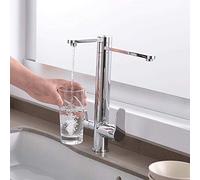 Faucets,Kitchen Sink Taps 3-Way Kitchen Tap for Water Filter 360&Deg Rotatable Kitchen Sink Mixer Taps Dual Lever Water Faucet 3 in 1 Brass,3 Way Water Filter Tap,Faucet/Chrome/a