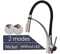 Faucets,Kitchen Sink Taps Chrome Finish Kitchen Faucet with Aerator Deck Mounted Pull Out Sprayer Nozzle Hot Cold Water Kitchen Sink Faucet Mixer Taps 360 Swivel Single Handle/Brushed Nickel/a
