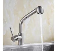 Faucets,Kitchen Sink Taps Kitchen Pull Out Faucets Mixer Taps Sink Swivel Hot and Cold Water Taps Single Handle Deck Mounted/Brush/a