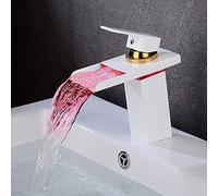 Faucets,Led Faucet Temperature Control Waterfall Taps High Section Water-Tap Drawing Basin Tap Cold Heat Mixed Water Taps/28Cm