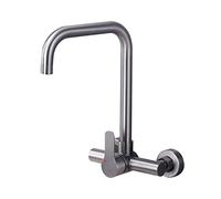 faucets Wall Mounted Gray Sink Faucet hot and Cold Water Stainless Steel Kitchen Faucet-a