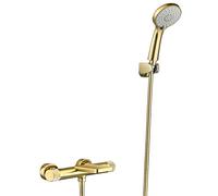 Faucets Waterfall Wall-Mount Tub Faucet, Solid Brass Bathroom Hot and Cold Taps Mixer with Handheld Hand Shower, Brushed Gold Bathtub Shower Faucet Set LWX
