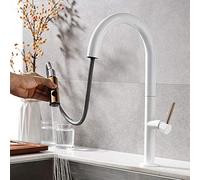 faucets with Pull Down Sprayer, 2, Pull Out, Sink, All Copper, hot and Cold Single Handle Universal Swivel, Faucet-Black