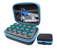 FAUDRECRO Insulin Vial Peptide Storage Case for Fridge with 15 Slots, 10ml Vials, Diabetic Cooler Injection Travel Protector Case, Vial Carrying Holder Organizer Handbag with Mesh Bag,Zipper (Blue)