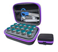 FAUDRECRO Insulin Vial Peptide Storage Case for Fridge with 15 Slots, 10ml Vials, Diabetic Cooler Injection Travel Protector Case, Vial Carrying Holder Organizer Handbag with Mesh Bag,Zipper (Purple)