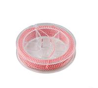 Fauhapyway 10M 8-Strand PE for BRAIDED Fishing Line Red/White High Abrasion Resistance for Jigging Trolling Assist Hooks(1.0mm)