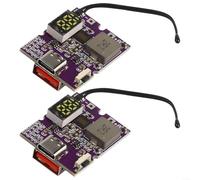 Fauhapyway 2Pcs Fast Charging Module, Digital Display Power Bank Circuit Board With Type-C USB Port PD3.0 QC4+For 3.7V 21700 Battery (A+C Digital display)