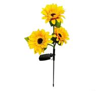 Fauhapyway 3 Heads Solar Tulip Flower Lights, Realistic LED Garden Stake Lamps for Pathway Balcony Courtyard Decor(B)